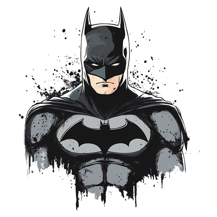Sticker Adeziv Cu Batman – Personaj DC Clasic, Cadou Nostalgic si Inspirat, cu Margini Albe, PVC Vinyl 80CM