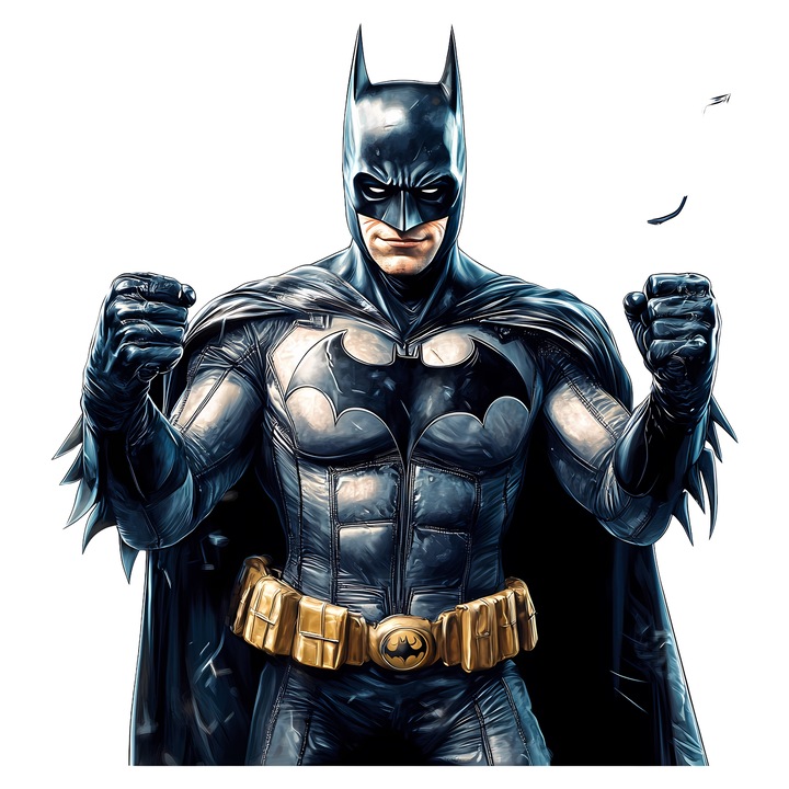 Sticker Adeziv Cu Batman – Personaj DC Iubit, Cadou Fermecator si Nostalgic, cu Margini Albe, PVC Vinyl 10CM