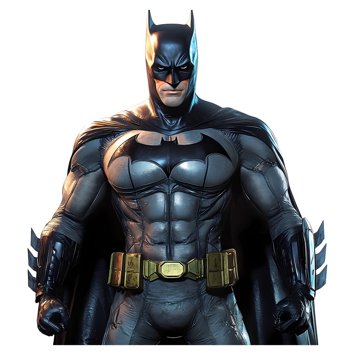 Sticker Adeziv Cu Batman – Personaj DC Aventuros, Cadou Fermecator si Colorat, cu Margini Albe, PVC Vinyl 80CM