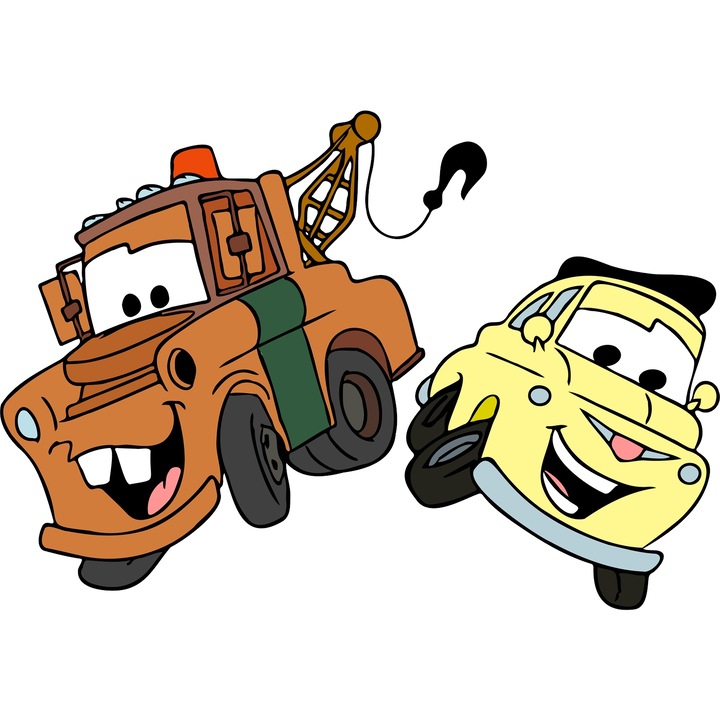 Sticker Adeziv Cu Cars – Design Creativ Aventuros, Cadou Original si Aventuros, cu Margini Albe, PVC Vinyl 90CM