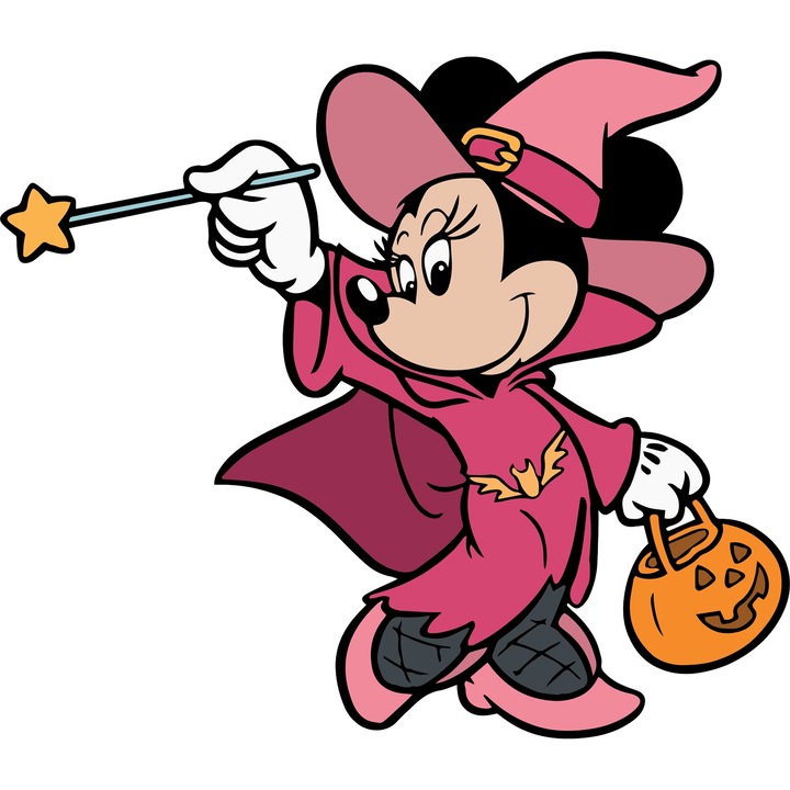 Sticker Adeziv Cu Mickey si Minnie – Seara cu Stele – Dorinte luminoase in doi, cu Margini Albe, PVC Vinyl 10CM