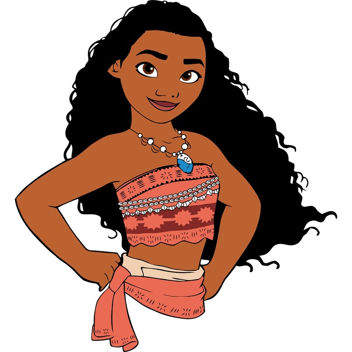 Sticker Adeziv Cu Moana – Salturi Vesel Sub Stele – Prietenie, Emotie si Aventura, cu Margini Albe, PVC Vinyl 90CM