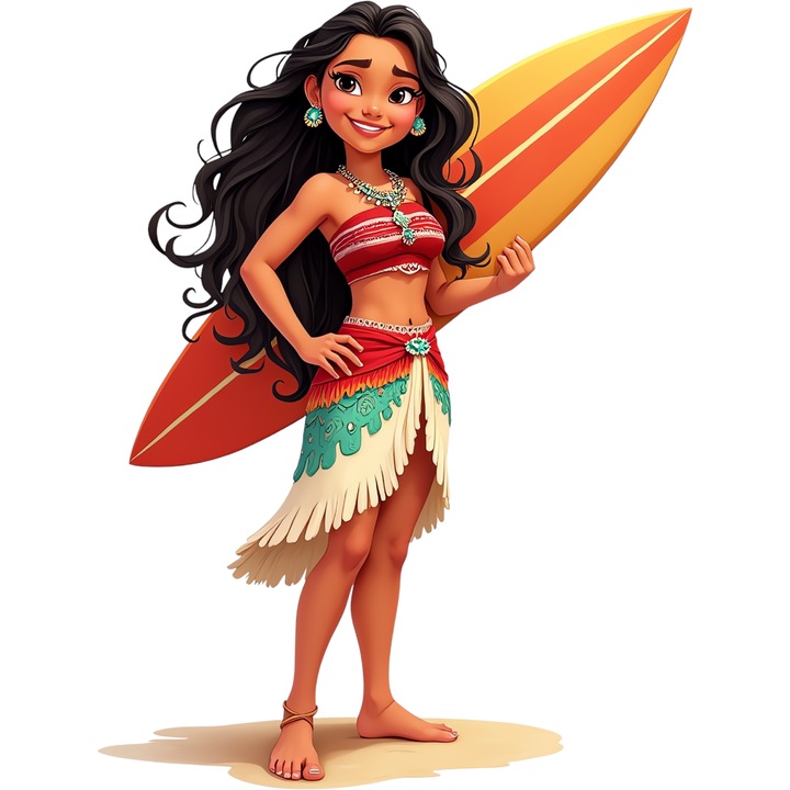 Sticker Adeziv Cu Moana – Aventura in Lumea Oceanului – Curaj, Prietenie si Magie, cu Margini Albe, PVC Vinyl 90CM
