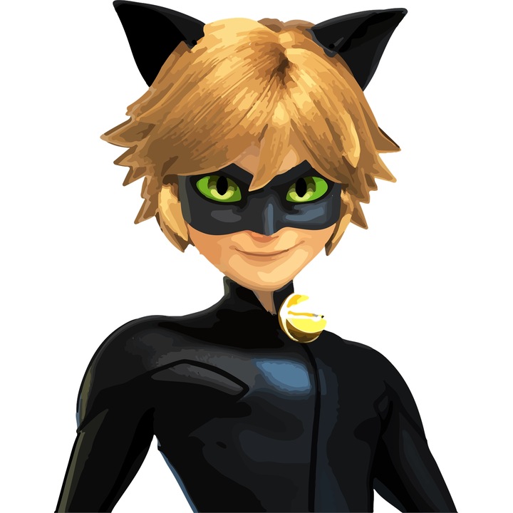 Sticker Adeziv Cu Pantera Neagra – Inima Regala Pixelata – Aventura, Copii si Distractie, cu Margini Albe, PVC Vinyl 90CM