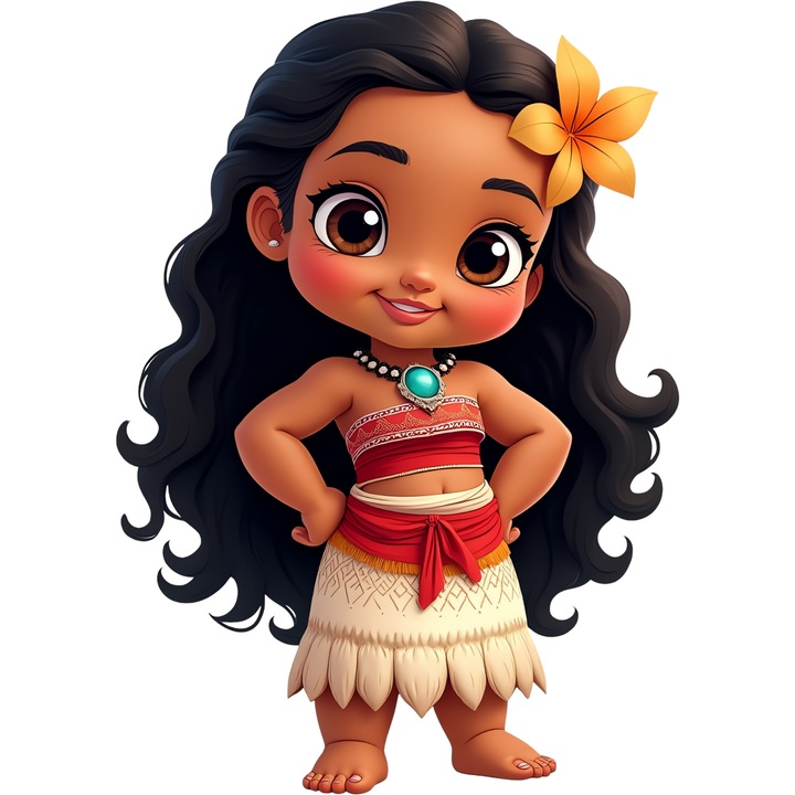 Sticker Adeziv Cu Moana – Calatoria Aventurii Pixelate – Prietenie, Emotie si Curaj, cu Margini Albe, PVC Vinyl 90CM