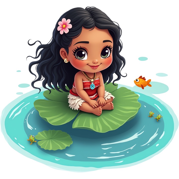 Sticker Adeziv Cu Moana – Stele Dansatoare Vesela – Aventura, Copii si Magie, cu Margini Albe, PVC Vinyl 90CM