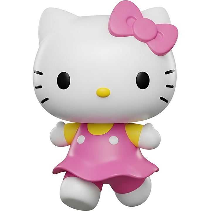 Hello Kitty Öntapadós Matrica – Mosoly és Pozitivitás, Kalandos és Aranyos Design, Fehér Szegéllyel, PVC Vinyl 15CM