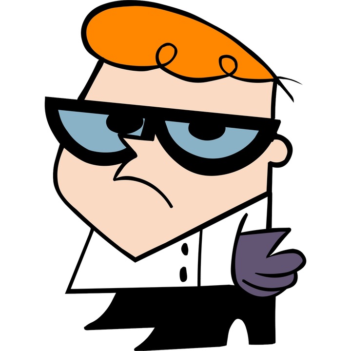 Sticker Adeziv Cu Laboratorul Lui Dexter – Idei Nebunesti – Aventura, Inteligenta si Distractie, cu Margini Albe, PVC Vinyl 90CM