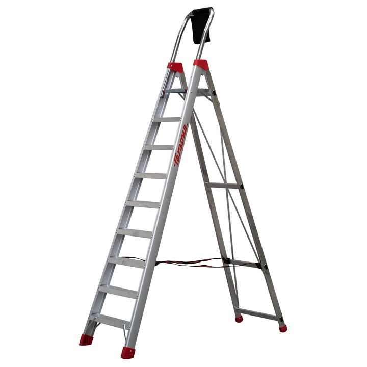 Scara de lucru Faraone LADY, 9 trepte, 3,80m inaltime de lucru, 150kg capacitate, 0,63m latime, 13,5kg