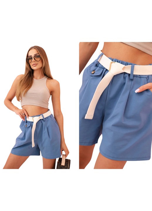 Női rövidnadrág, Kesi, farmer, magas derék, pamut/poliamid, One Size INTL