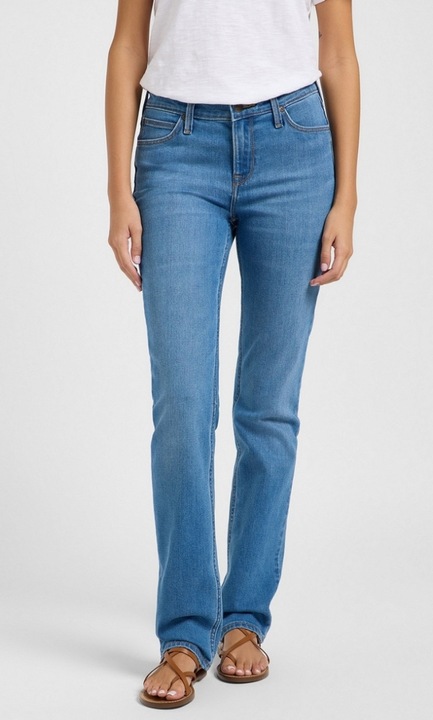 Blugi dama, Lee, Marion Straight, regular fit, albastru, bumbac, W29-L31 US