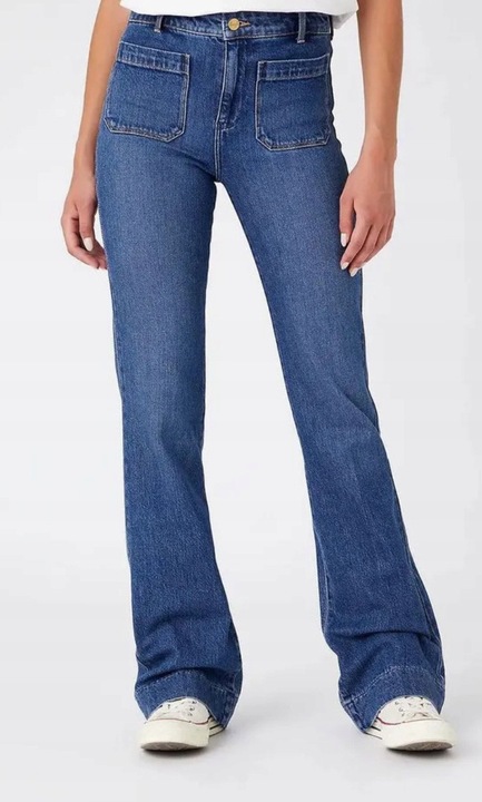 Blugi dama, Wrangler, albastru, bumbac, Albastru, W28-L32