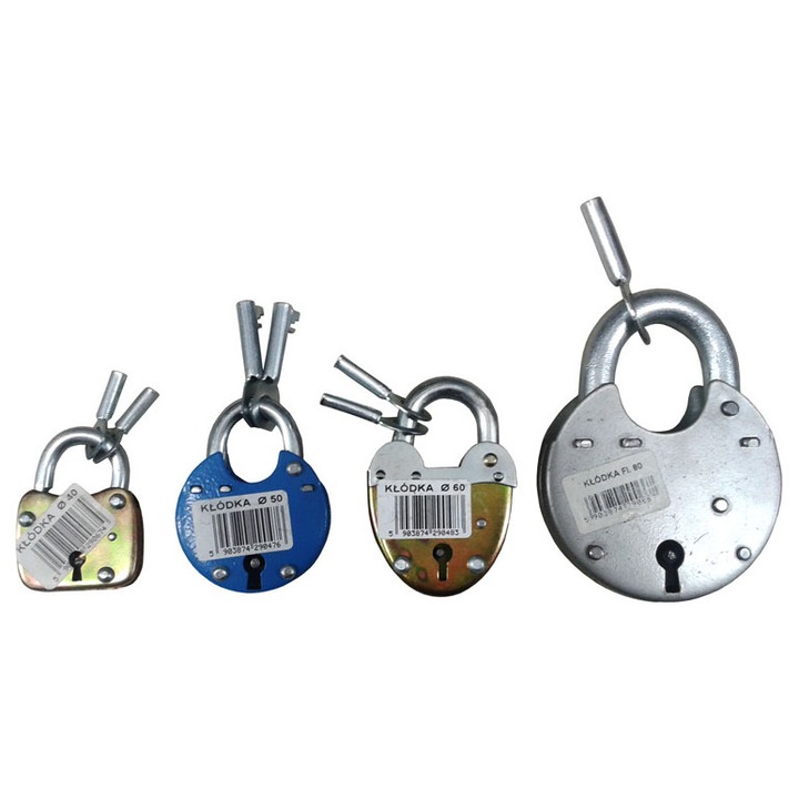 Lacat KLODKA BEBENKOWA 60MM, 60mm, culoare metalica