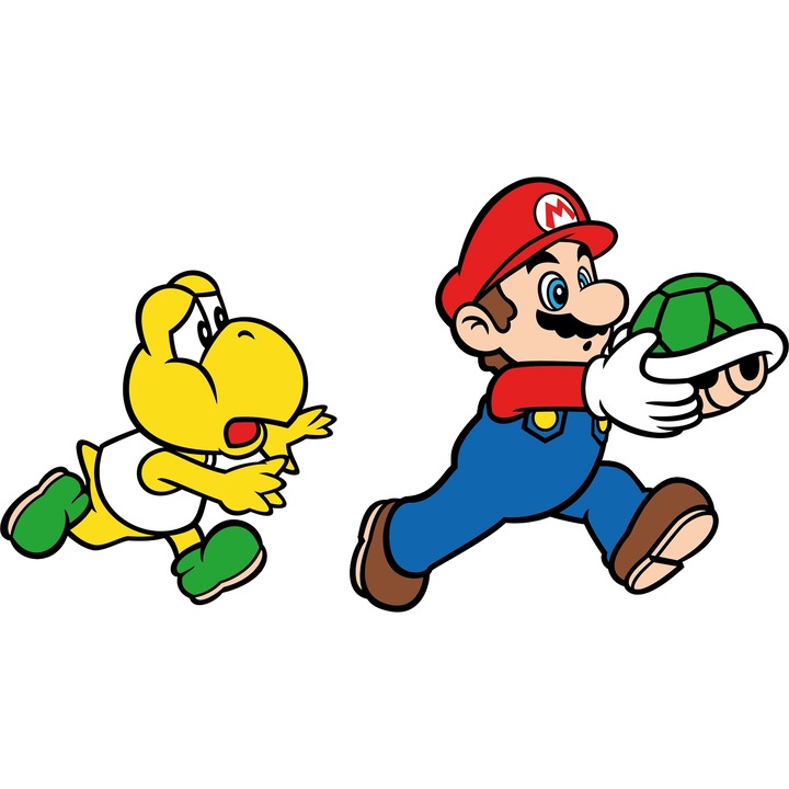 Sticker Adeziv Cu Mario – Stelele Rozului – Aventura, Prietenie si Emotie, cu Margini Albe, PVC Vinyl 90CM