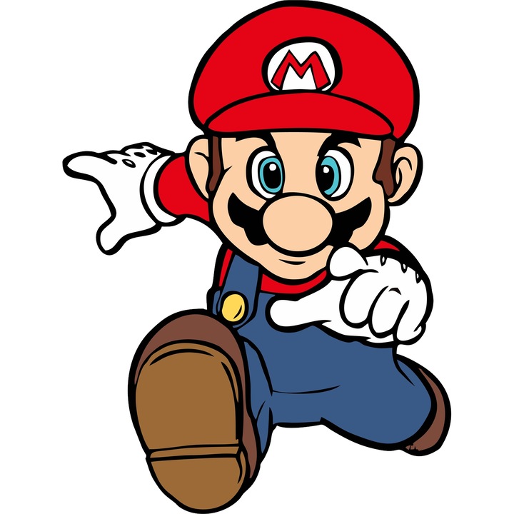 Sticker Adeziv Cu Mario – Inima Curajoasa – Aventura, Emotie si Prietenie, cu Margini Albe, PVC Vinyl 90CM