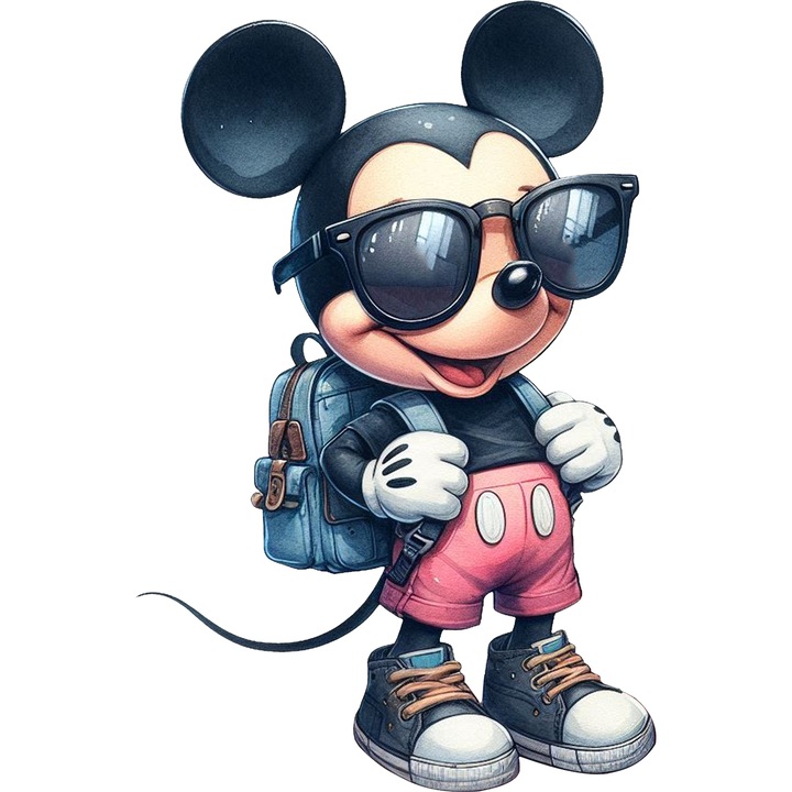 Sticker Adeziv Cu Mickey Mouse – Fluturi Fermecati – Aventura, Disney si Emotie, cu Margini Albe, PVC Vinyl 90CM