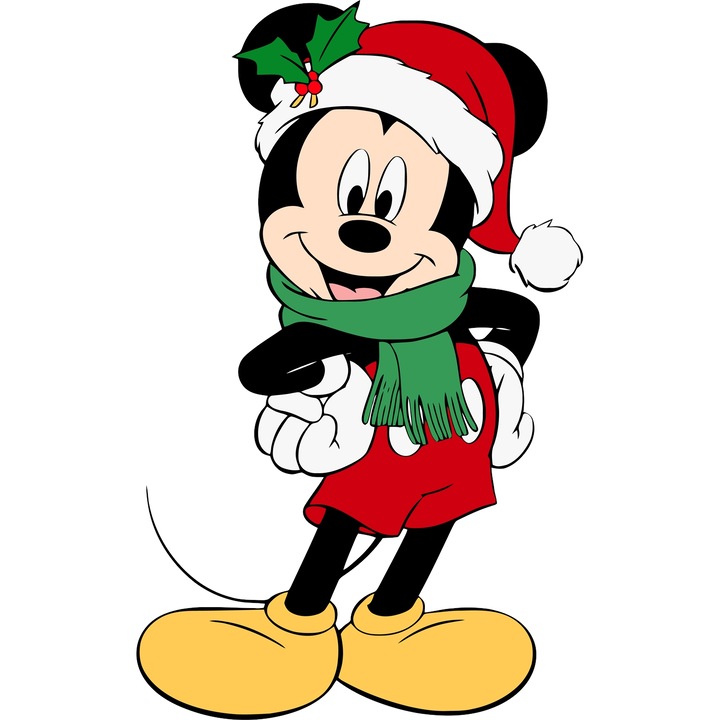 Sticker Adeziv Cu Mickey Mouse – Ploaia de Fluturi – Aventura, Zambete si Magie, cu Margini Albe, PVC Vinyl 90CM