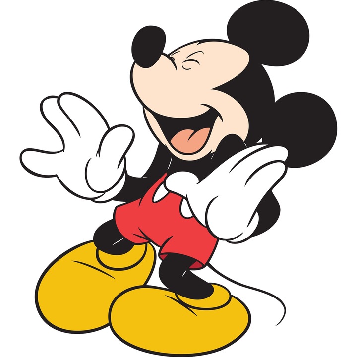 Sticker Adeziv Cu Mickey Mouse – Inima Vesela – Prietenie, Aventura si Magie, cu Margini Albe, PVC Vinyl 90CM