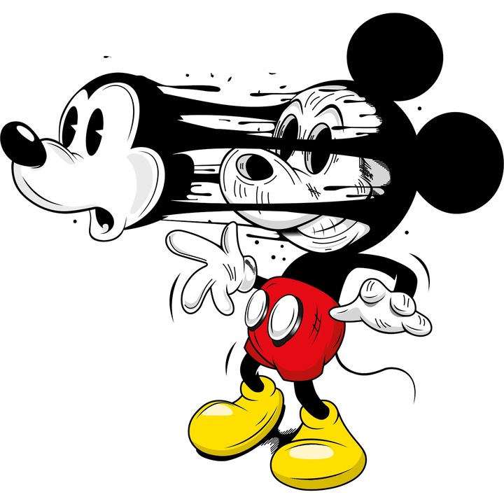 Mickey és Minnie öntapadós matrica – Csillagok és Szikrák – Kaland, Disney és Bátorság, fehér szegéllyel, PVC Vinyl 90CM