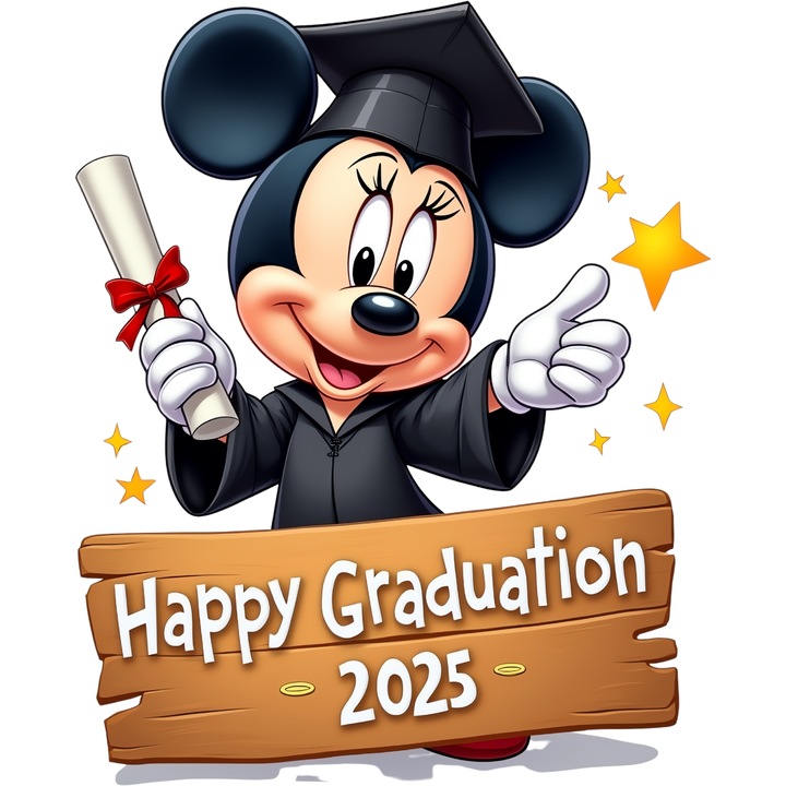 Sticker Adeziv Cu Mickey si Minnie – Gradina Cuvintelor Dulci – Poezie, Joaca si Puf Roz, cu Margini Albe, PVC Vinyl 60CM