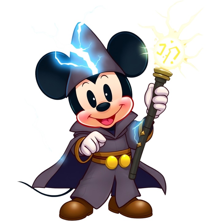 Sticker Adeziv Cu Mickey si Minnie – Bule De Fericire – Spuma, Joaca si Chicote, cu Margini Albe, PVC Vinyl 40CM