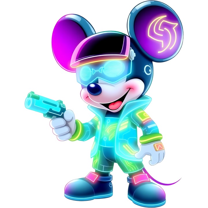 Sticker Adeziv Cu Mickey si Minnie – Dulce Intamplare – Praf Magic, Zambete si Chicote, cu Margini Albe, PVC Vinyl 90CM