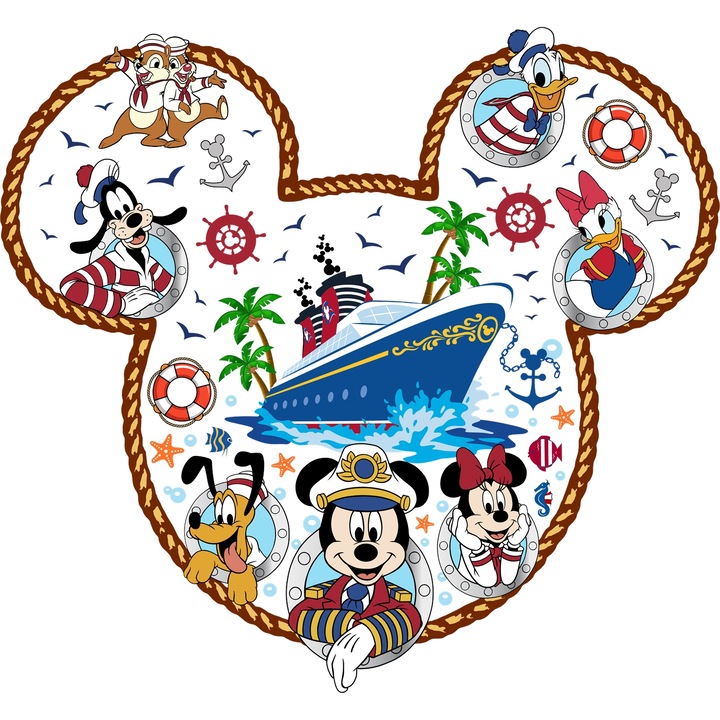 Sticker Adeziv Cu Mickey si Minnie – Stele si Aventura – Aventura, Emotie si Copii, cu Margini Albe, PVC Vinyl 90CM