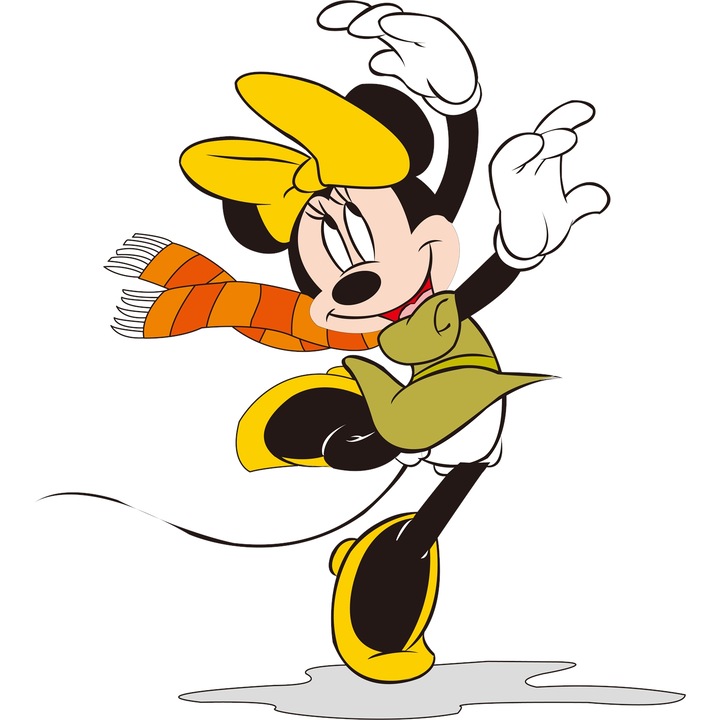 Sticker Adeziv Cu Mickey si Minnie – Inima Fermecata Roz – Aventura, Emotie si Copii, cu Margini Albe, PVC Vinyl 40CM