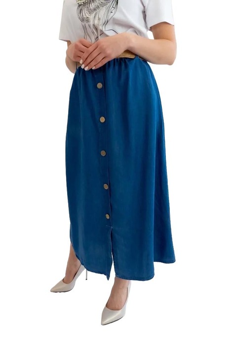 Fusta lunga, Nelino, Albastru, One Size INTL