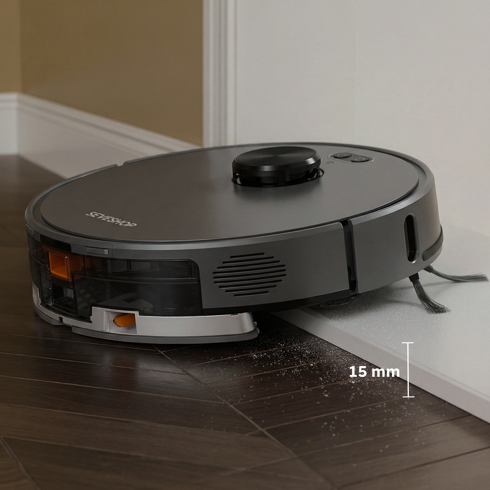 Aspirator Robot Teendow D65S Max, Navigatie LiDAR 360, Aspirare si Mop, Negru
