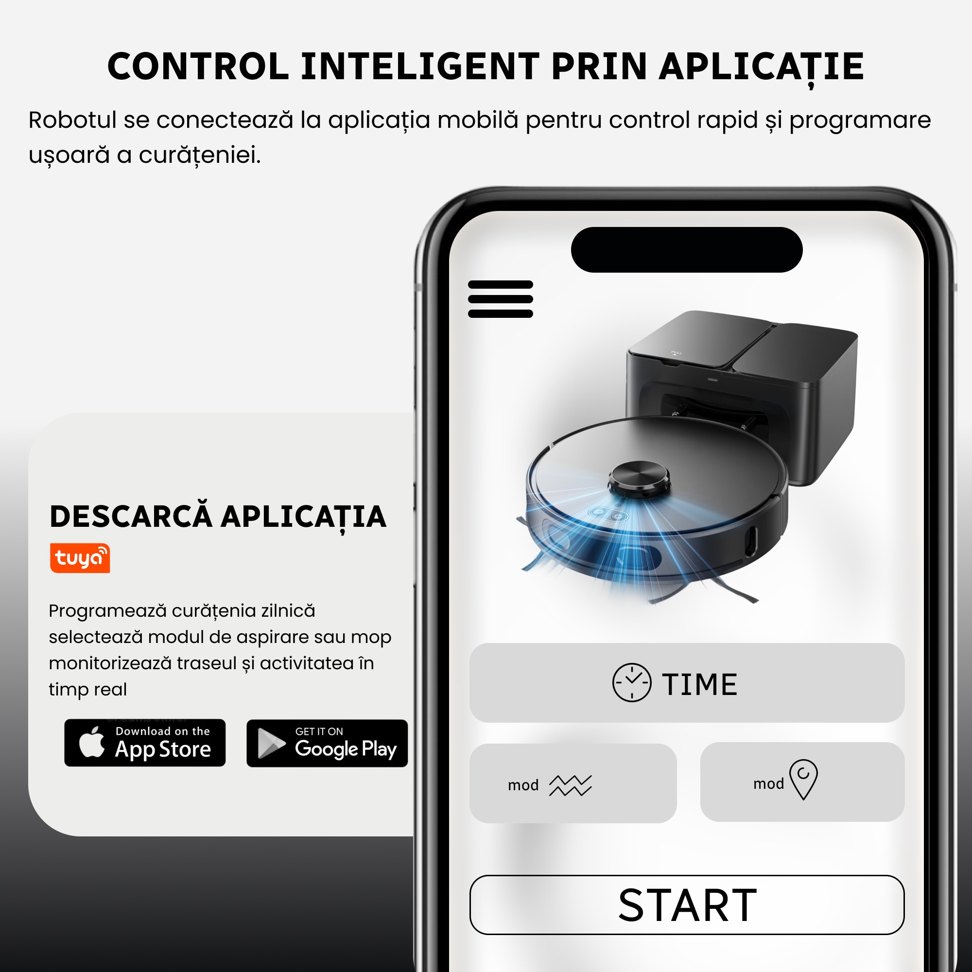 Aspirator Robot Teendow D65S Max, Navigatie LiDAR 360, Aspirare si Mop, Negru