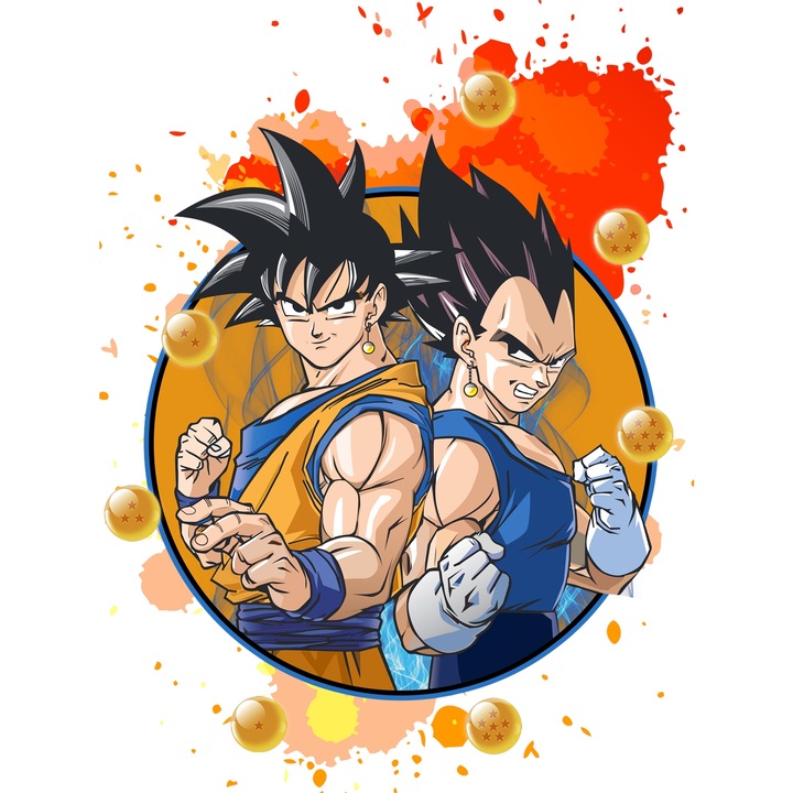 Sticker Adeziv Cu Son Goku – Personaj Dragon Ball Z Iconic, Cadou Original si Aventuros, cu Margini Albe, PVC Vinyl 90CM