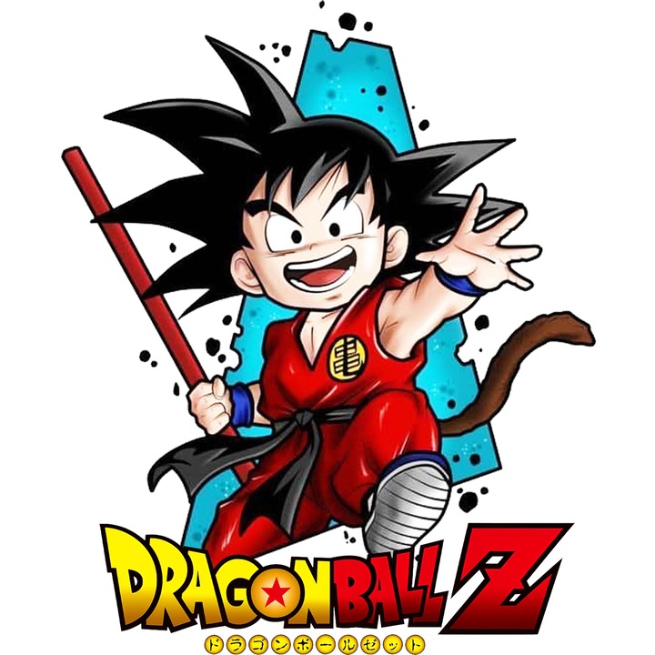 Sticker Adeziv Cu Son Goku – Erou Iconic Anime, Arta Vesela si Aventuros, cu Margini Albe, PVC Vinyl 23CM