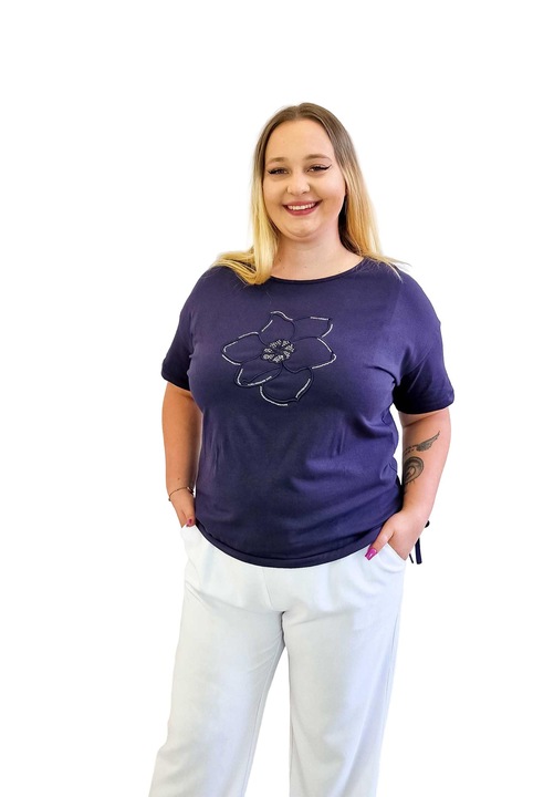 Bluza dama, Nelino, Bumbac/Elastan, Bleumarin