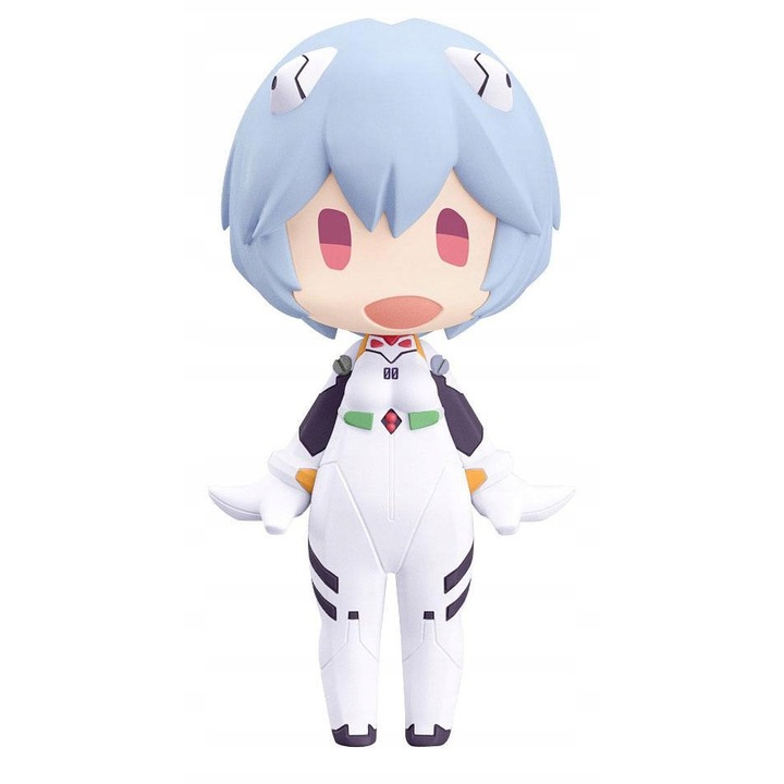 Figurină chibi Rei Ayanami, Good Smile Company, Rebuild of Evangelion, 10 cm, articulație la gât, design adorabil
