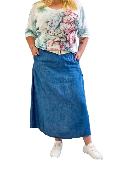 Fusta lunga, Nelino, Albastru, One Size INTL