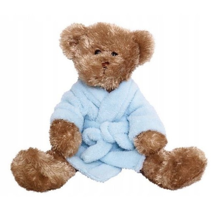 Ursulet de plus Beppe 30 cm, cu halat albastru, pentru copii 0+