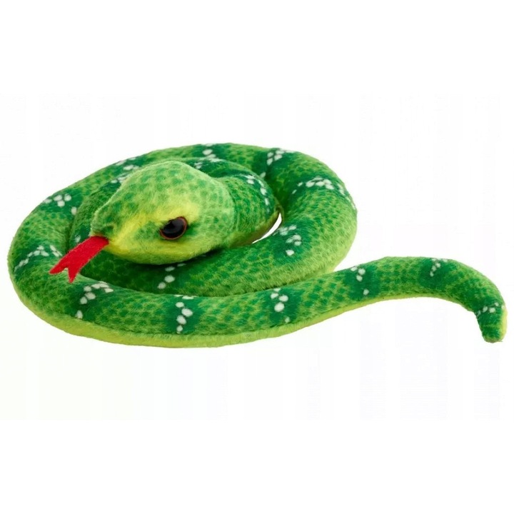 Sarpe de plus, Beppe, verde deschis, 50 cm, material textil sigur pentru copii