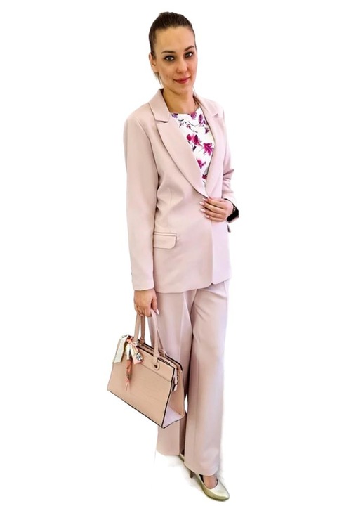 Costum dama, Nelino, viscoza/poliester/elastan, bej