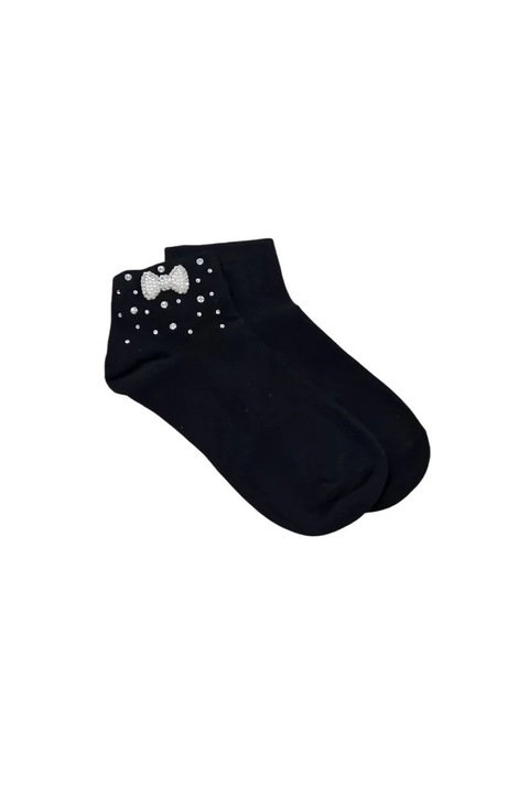 Дамски чорапи NeliNo, с апликация от пайети, черни, размер 39-41, дължина 19-28 см, ширина 15 см