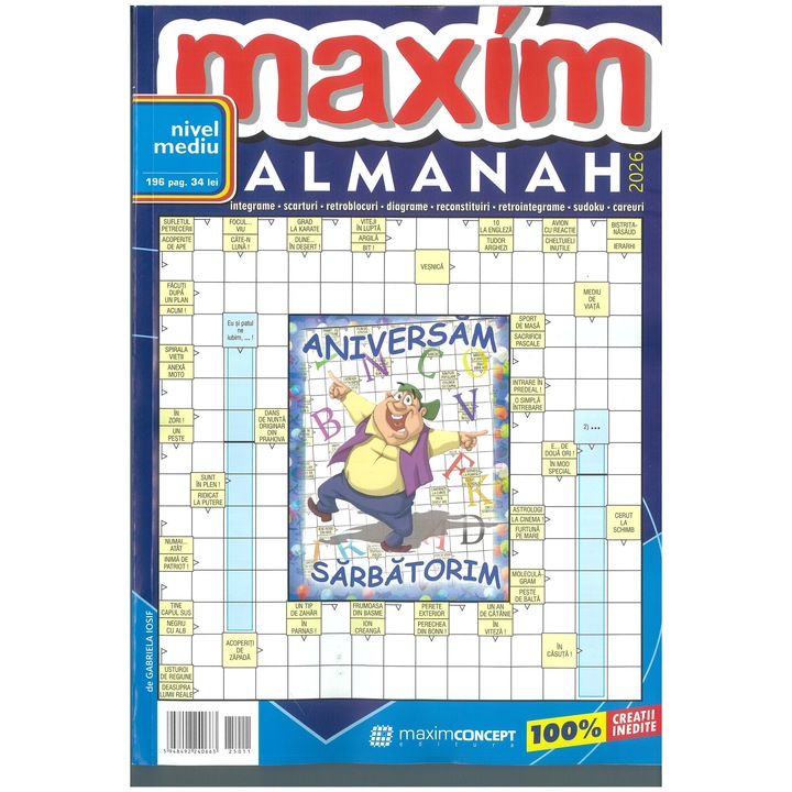Almanah integrame Maxim, MAXIM GRUP, 2026, 196 pagini, nivel mediu