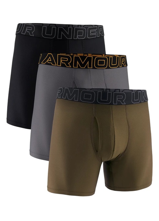 Set de 3 boxeri barbati Under Armour multicolori, lungi, material functional, banda elastica lata