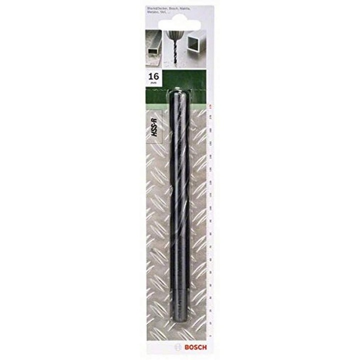 Bosch Burghiu Metal HSS-R 16mm, DIN 338, 178mm Lungime Totala