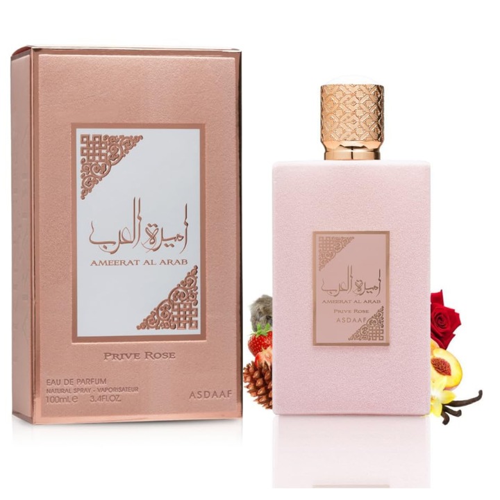 Asdaaf Ameerat Al Arab Prive Rose Eau de Parfum, 100ml - Luxus Női Orientális Parfüm