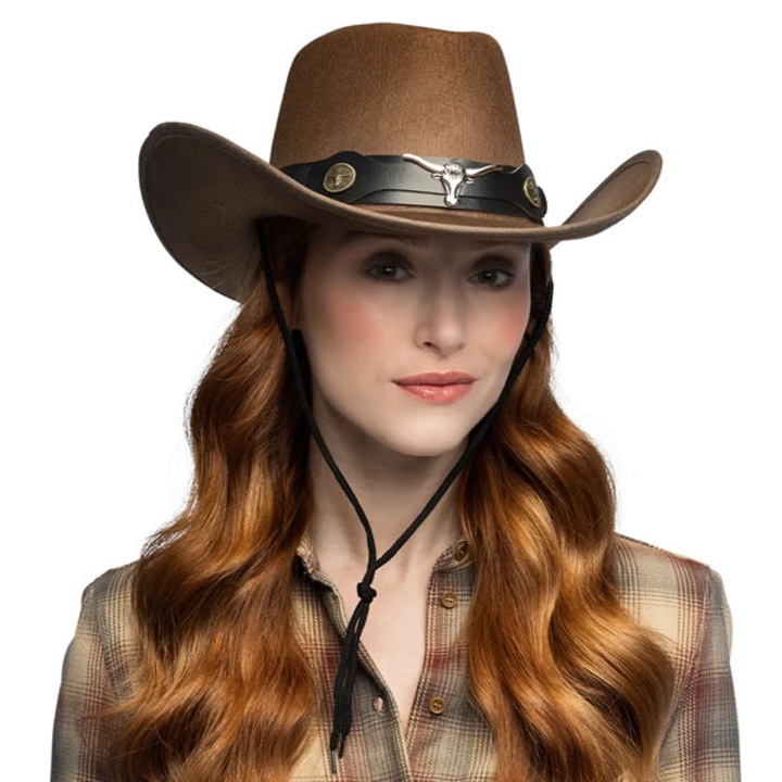 Palarie de cowboy Wyatt, maro, marime pentru adulti