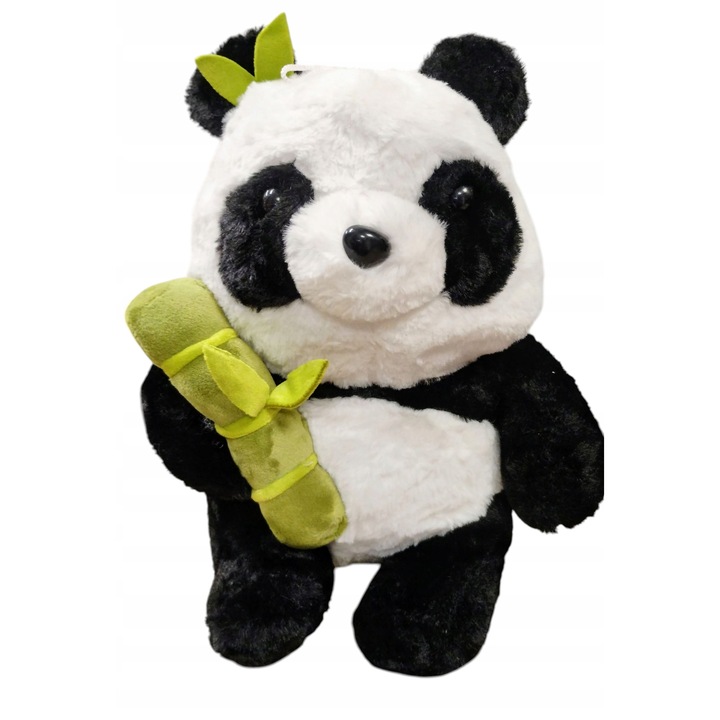 Urs de pluș Panda cu Bambus 28cm - Jucărie Moale pentru Copii