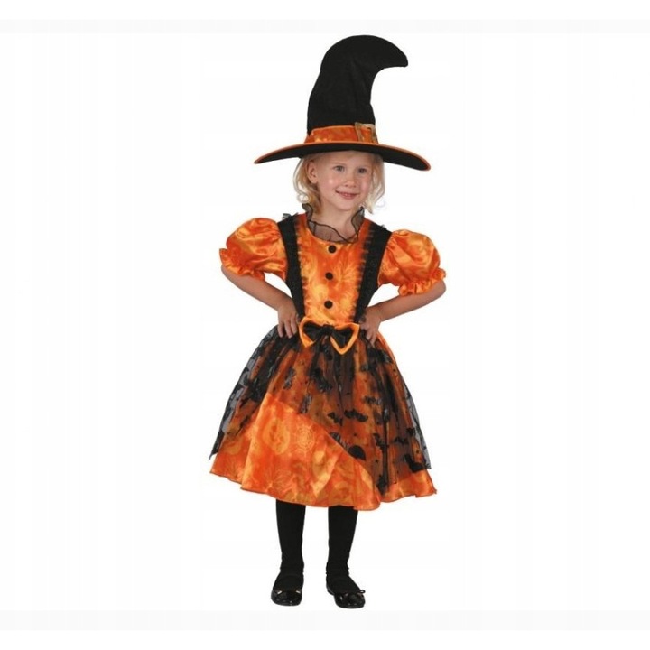 Costum Vrajitoare Dovleac Fetite Marime 92-104