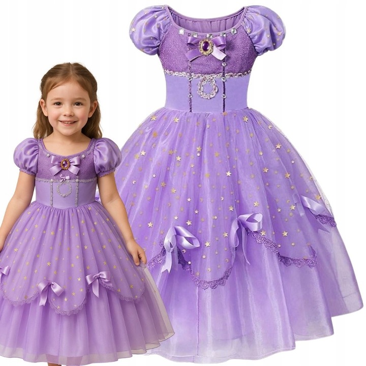 Rochie Printesa Zana Sofia, Petrecere Carnaval, Marime 134-140 cm