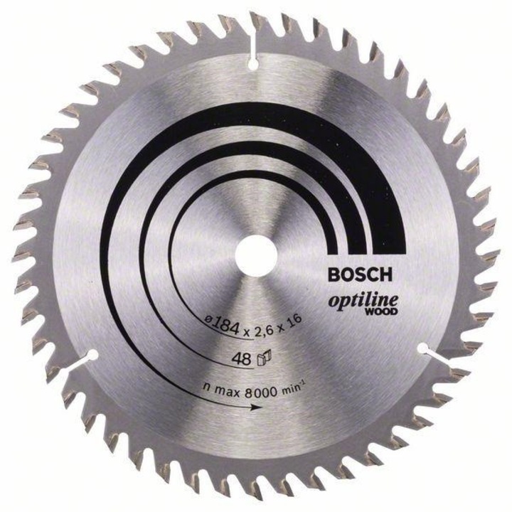 Pila circulara Bosch, 184x2,6x16mm, 48 dinti, pentru lemn