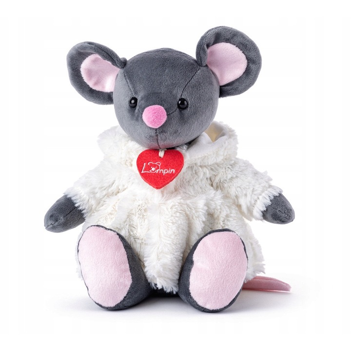 Pluszowa Myszka Azumi Gri 28cm - Jucarie Moale pentru Copii